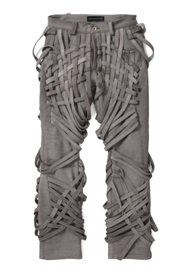 INTERWOVEN LEATHER TROUSERS