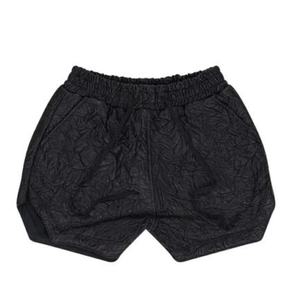 Black Crinkled Effect Shorts