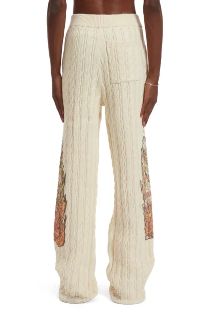 FLAME GLASS CABLE KNIT LOUNGE PANTS BACK