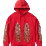 FLAME GLASS HOODED PULLOVER CRIMSON RED