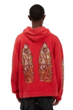 FLAME GLASS HOODED PULLOVER CRIMSON RED Back