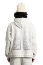 RHINESTONE HOODED PULLOVER OFF WHITE Back